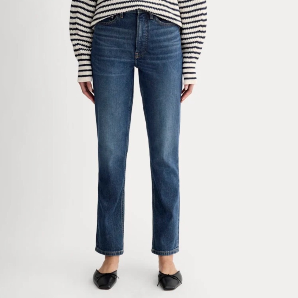 Everlane Way High Slim Jean, Indigo Rinse, Size 33S. NWOT condition.